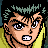 Pixelated anime-style character with brown hair and yellow clothing, next to text reading 'Anime IM' and 'COM' on black background.