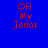 Blue background with red text reading 'OH My Jonas' in pixelated font, arranged across six showing different white rectangular overlays