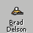 Pixelated icon shows a figure with white head and yellow torso on dark base, below text reading Brad Delson or Linkin Park in blocky font.