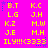 A static image with a bright pink background displaying repeated yellow text and blue star icons
