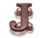 Brown stylized letter J with decorative swirls and shadow effects, displayed in a of six identical static frames