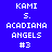 Four pixelated display identical text on blue, purple, red, and dark purple backgrounds with white lettering