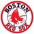 Circular red-bordered icon with 'BOSTON' text at top and 'RED SOX' at bottom, featuring a central red bird silhouette on white background.