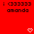 Red background with repeated black text 'i <333333 amanda' and white pixelated hearts in a pattern, some hearts partially obscured by a gray overlay