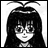 Black-and-white pixelated image of a character with long dark hair and a headband, next to text reading "Anime IM" and "com" on a black background.