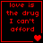 Four red-outlined on black background display identical text with varying heart symbols; top-right shows two hearts, bottom-left shows two hearts, bottom-right shows one heart