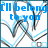Blue text on white background with abstract gray and blue shapes, displaying two sequential phrases.