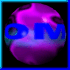 Animated sequence of a purple and white swirling sphere with blue text letters appearing sequentially across frames.