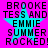Pixelated text and cyan star on bright pink background, repeated in four identical quadrants.