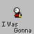 Pixel art animation of a character with white face and red shirt, showing sequential text phrases like 'I Was Gonna Go To School' over school desk scenes.