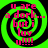 Four identical display a green and black spiral background with pink text reading "u are a dork... but i luv u!!!!" in pixelated font