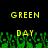 Pixelated yellow text "GREEN" and "DAY" over green grass-like shapes on black background in a 2-frame contact sheet layout.