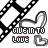 identical cartoon-style icons featuring a white heart shape with black outline on a diagonal striped background, each paired with text reading 'GIVE IN TO LOVE' or 'OR GIVE IN FEAR'