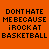 Pixelated text on orange background with black and white lettering, showing two identical phrases side-by-side.