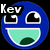 Blue circular icon with light blue mouth and dark green tongue, showing three variations of eye and mouth positions.
