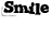 Black and white pixelated text elements with partial icons, including 'Smile' at top left, 'more' in bold lower-left, and 'Mrs. Bosco!' below it.