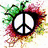 Six distinct peace symbol designs in a , each with unique color schemes and backgrounds including floral, patterned, and solid styles