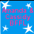 Blue background with white stars and pink text reading "Amanda & Cassidy BFFL" in four identical