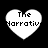 Four white heart-shaped icons with pixelated text "The Narrative" on black background, each showing distinct text rendering variations.