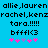 Pixelated text and symbols on a bright blue background with repeated names, exclamation marks, emoticons, and pink/purple asterisks.