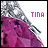 Pixelated image of a figure with purple hair and silver headpiece, text 'TINA' in pink letters on white background.
