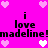 Pixelated icon with bright pink background displaying repeated text and heart symbols in white, light pink, and black.