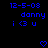 Blue pixelated text and symbols on black background with two identical side-by-side layouts featuring date, name, phrase, and heart icon.