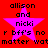 Red background with four identical pink star icons, each overlaid by black text reading 'allison and nicki r bff's no matter wat' in pixelated font.