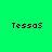 Four identical pixelated text displays of 'Tessa5' on alternating green and cyan backgrounds in a
