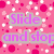 six pixelated text-based icons with colorful polka-dot backgrounds, each displaying distinct phrases in various fonts and colors