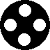 Three black circular icons with white dots arranged in varying patterns on a white background, one partially obscured by gray.