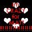 Black background with red text 'im CRAZY for MATT' and white heart shapes, some hearts animated to pulse or shift position across frames.