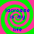 Four identical display a green and pink spiral background with blue text reading 'lacrosse is my life' in a pixelated font