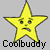 Two side-by-side yellow star-shaped cartoon characters with distinct facial expressions, each labeled "Coolbuddy" below in pixelated text on a gray background.