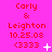 A bright pink background displays red text reading "Carly & Leighton 10.25.08 <3333" with animated white symbols changing across three