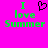 A bright pink background displays green pixelated text reading "I love Summer" with a black heart symbol replacing the word "love" in one view.