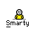 Pixel art icon of a yellow-shirted figure with a white head, displaying multiple speech bubbles and facial expressions