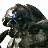 A 48x48 pixel buddy icon split into two sections: a dark armored figure on the left and green text reading "Original Icons .com" on a dark green background on the right.