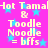 Static image with bright pink background, light blue stars, and repeated text elements in yellow pixelated font.
