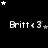 Black background with white text 'Britt <3' repeated in three , surrounded by white and gray stars in various positions