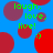 Blue background with red and purple circular shapes, green text reading 'laugh. love. live!' repeated across the image.