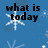 Blue background with white snowflakes and stars, featuring pixelated black text reading 'what is today but yesterday 2marow' in a static layout.