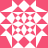 A static pixelated pattern with alternating pink and white geometric shapes arranged in a symmetrical radial design.