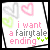 Pixelated icon with pink, gray, and green hearts above text reading 'i want a fairytale ending' in mixed colors.