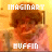 nine identical pixelated images showing a person with curly brown hair wearing a pink top, overlaid with text reading IMAGINARY and MUFFIN