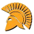 Static pixelated image of a golden Roman-style helmet with brown accents and visible anti-aliasing edges on white background.