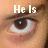 A four- of close-up eye images with overlaid text, each showing a different portion of the phrase "He Is The Only One I See" in white pixelated font