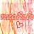 Pixelated static icon with red text and heart symbol on gradient background