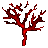 Six red coral-like structures arranged in a on gray background, each with distinct branching patterns