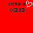 Red background displays two side-by-side text-based icons with 'cassie' and '<333', one featuring a white heart symbol replacing the third character.
